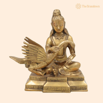 Brass Buddha Statue – Handcrafted Gautama Siddhartha Buddha Murti, Buddha Figurine, Spiritual Home Décor &amp; Pooja Idol 10 Inch 1