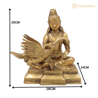 Brass Buddha Statue – Handcrafted Gautama Siddhartha Buddha Murti, Buddha Figurine, Spiritual Home Décor &amp; Pooja Idol 10 Inch 5