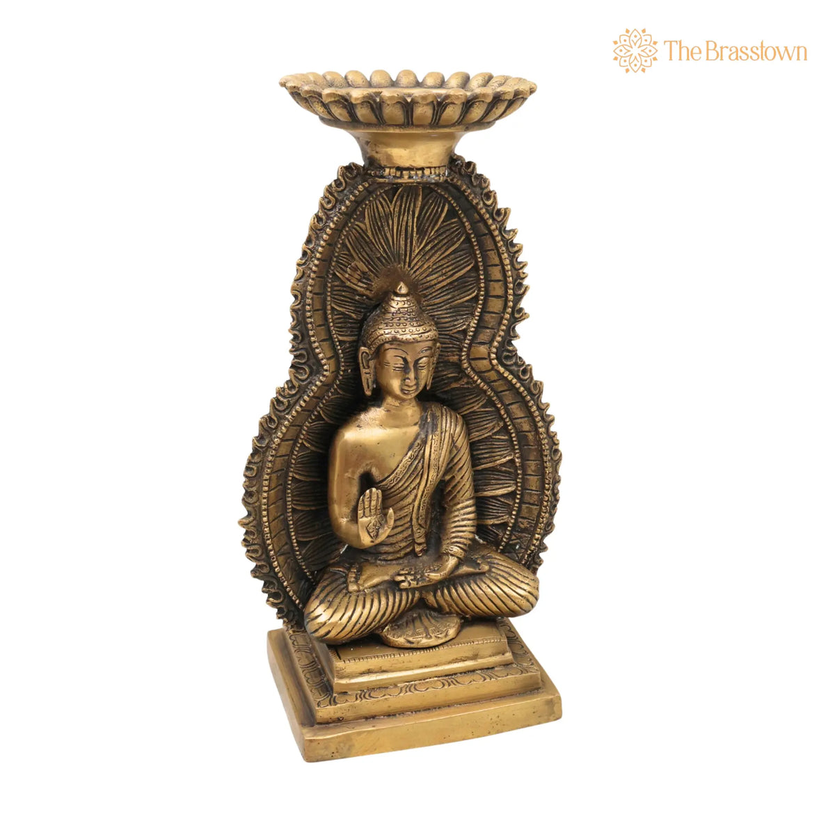 Brass Buddha Idol – Handcrafted Meditating Lord Buddha Murti, Gautama Buddha Statue for Pooja, Home Décor &amp; Spiritual Meditation 12 Inch 2
