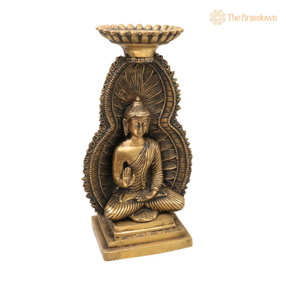 Brass Buddha Idol – Handcrafted Meditating Lord Buddha Murti, Gautama Buddha Statue for Pooja, Home Décor &amp; Spiritual Meditation 12 Inch 2