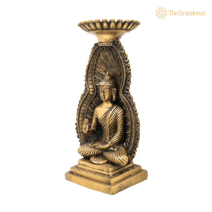 Brass Buddha Idol – Handcrafted Meditating Lord Buddha Murti, Gautama Buddha Statue for Pooja, Home Décor &amp; Spiritual Meditation 12 Inch 3