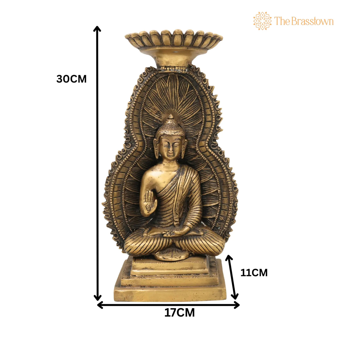 Brass Buddha Idol – Handcrafted Meditating Lord Buddha Murti, Gautama Buddha Statue for Pooja, Home Décor &amp; Spiritual Meditation 12 Inch 5