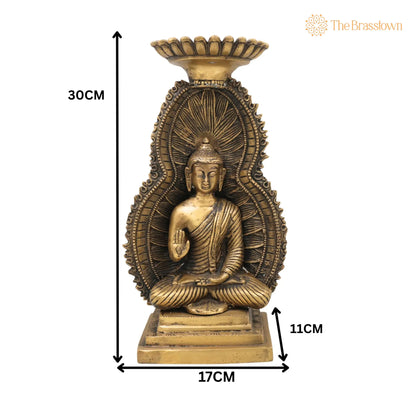 Brass Buddha Idol – Handcrafted Meditating Lord Buddha Murti, Gautama Buddha Statue for Pooja, Home Décor &amp; Spiritual Meditation 12 Inch 5