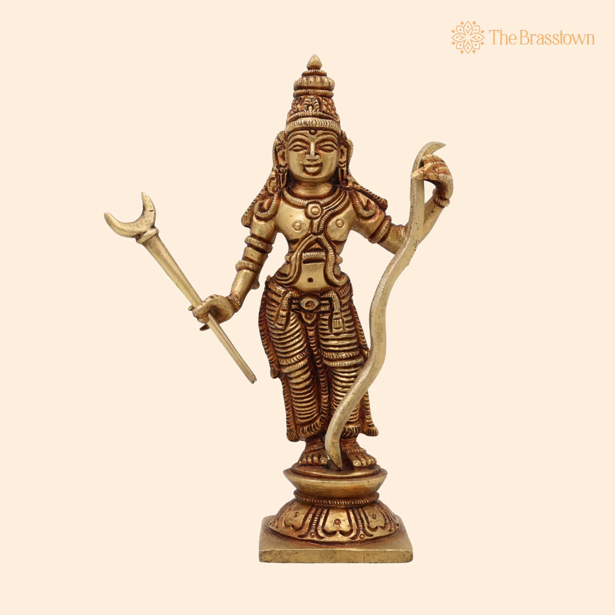 Brass Sri Ram Idol – Handcrafted Pital Rama Murti, Ayodhya Ramachandra Statue, Raghava Vigraham for Home Temple Puja Décor 6.5 Inch 1