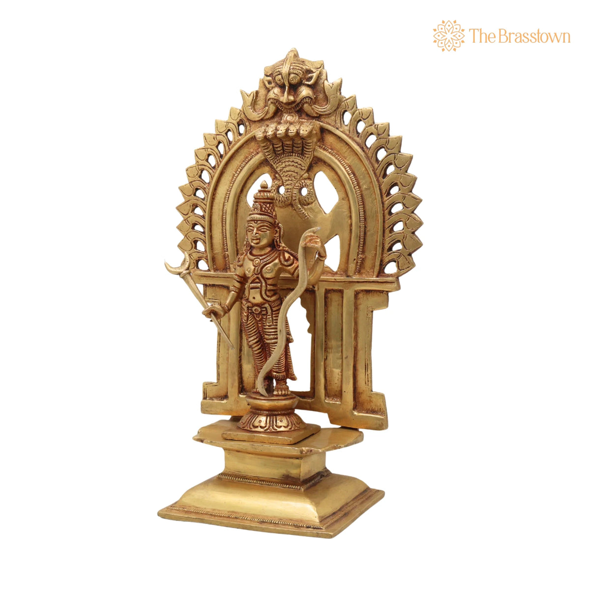 Brass Rama Idol With Prabhavali – Handcrafted Shri Ram Murti, Lord Ramachandra Vigraham, Ramar Brass Statue, Ram Lalla Idol 11.5 Inch 3