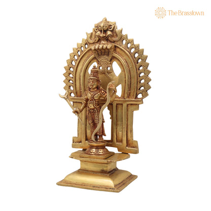 Brass Rama Idol With Prabhavali – Handcrafted Shri Ram Murti, Lord Ramachandra Vigraham, Ramar Brass Statue, Ram Lalla Idol 11.5 Inch 3