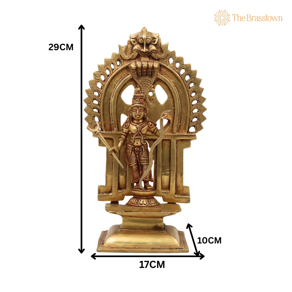 Brass Rama Idol With Prabhavali – Handcrafted Shri Ram Murti, Lord Ramachandra Vigraham, Ramar Brass Statue, Ram Lalla Idol 11.5 Inch 5