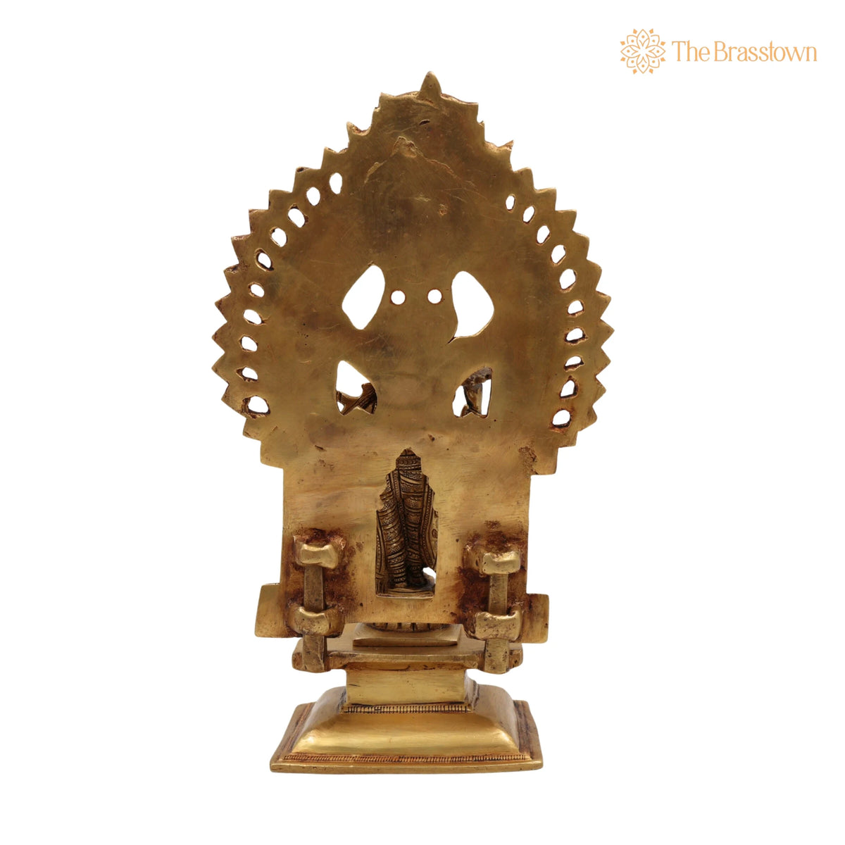 Brass Vishnu Balaji Srinivasa Govinda Idol – Handcrafted with Prabhavali for Home Temple Décor &amp; Pooja 11.5 Inch 4