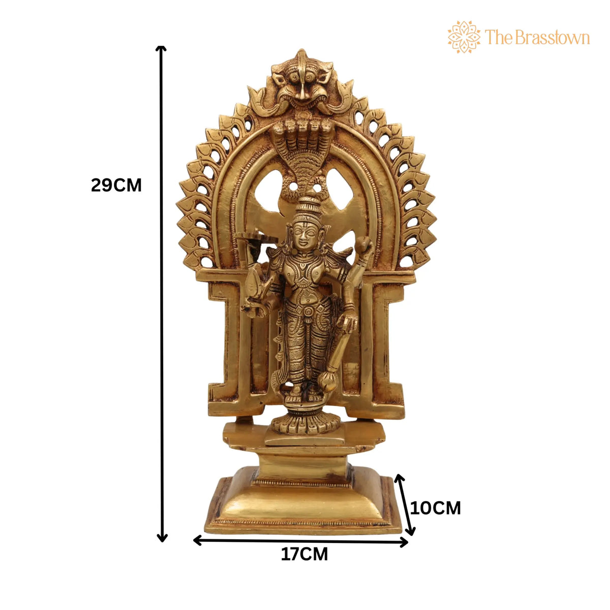 Brass Vishnu Balaji Srinivasa Govinda Idol – Handcrafted with Prabhavali for Home Temple Décor &amp; Pooja 11.5 Inch 5