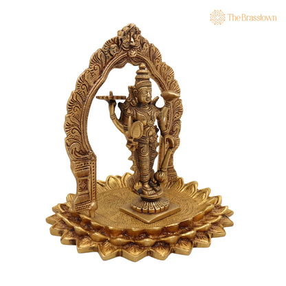 Brass Vishnu Venkateswara Balaji Idol with Prabhavali – Handcrafted Home Temple Décor &amp; Gift 8 Inch 2