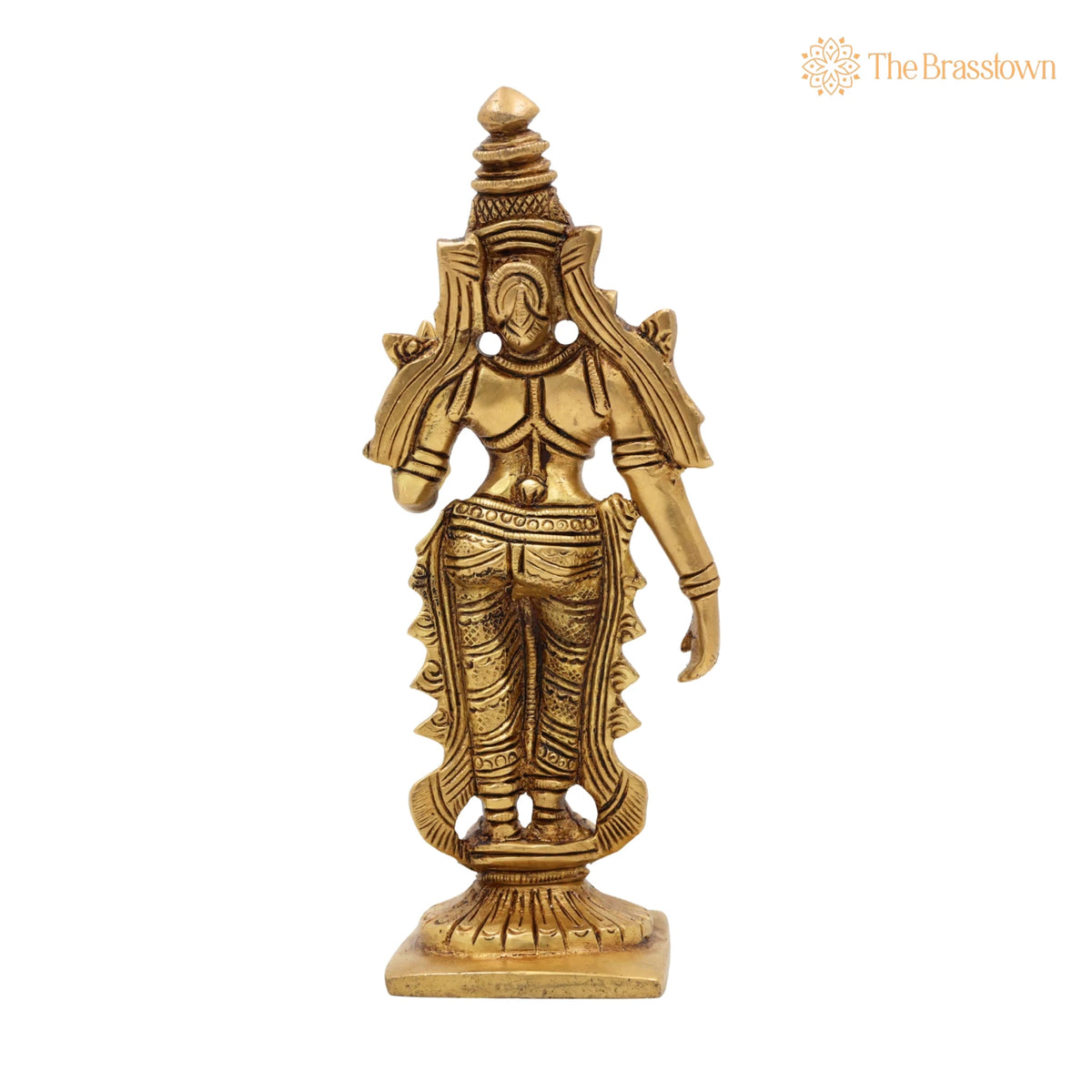 Handcrafted Brass Mahalakshmi Idol – Kamala Devi, Home Temple &amp; Diwali Gift 6 Inch 4