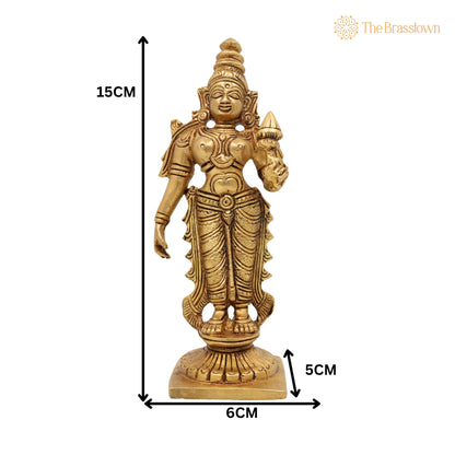 Handcrafted Brass Mahalakshmi Idol – Kamala Devi, Home Temple &amp; Diwali Gift 6 Inch 5