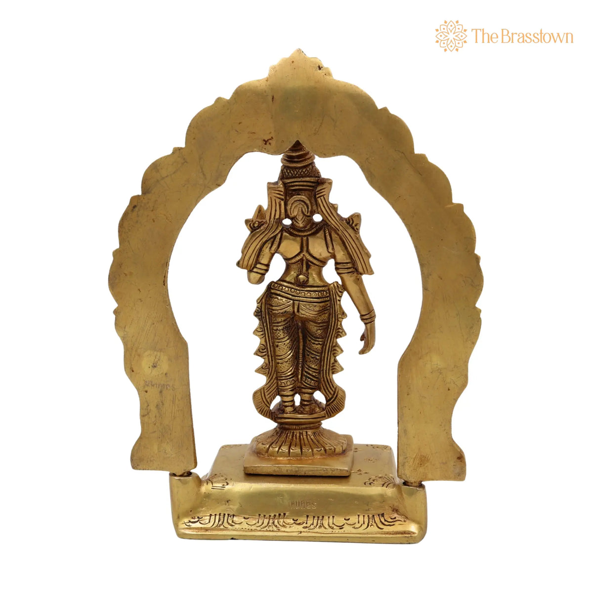 Handcrafted Brass Mahalakshmi Idol with Prabhavali – Shri Kamala Devi, Ashta Lakshmi, Padmavati, Home Temple &amp; Gift 8 Inch 4
