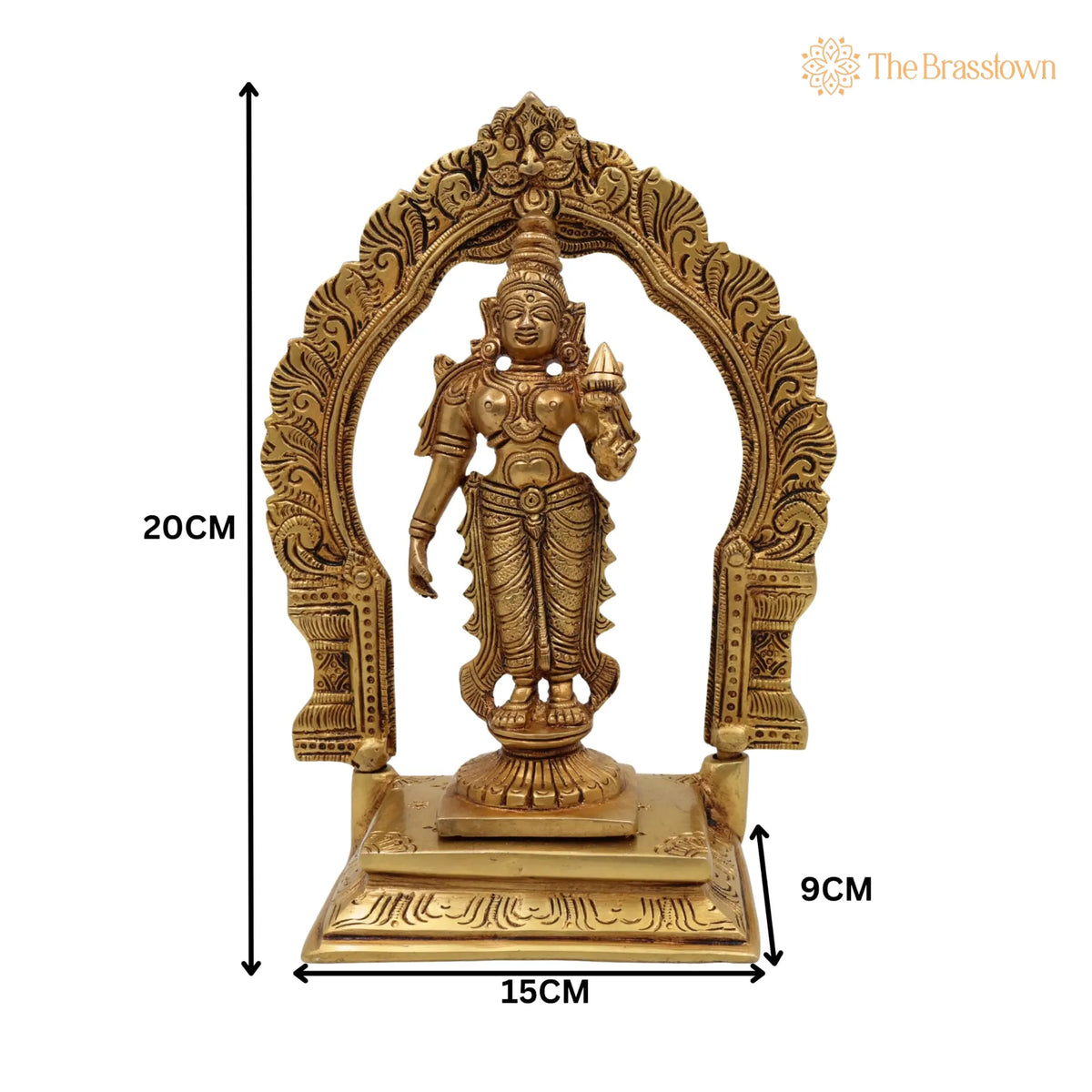 Handcrafted Brass Mahalakshmi Idol with Prabhavali – Shri Kamala Devi, Ashta Lakshmi, Padmavati, Home Temple &amp; Gift 8 Inch 5
