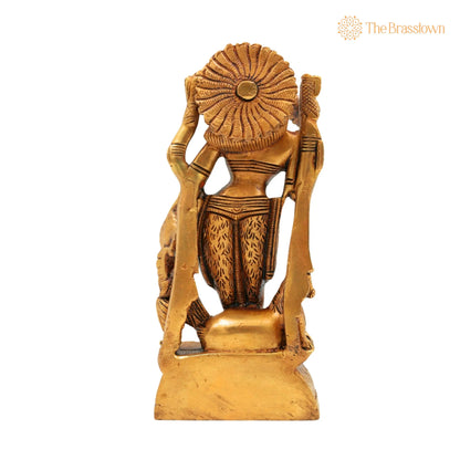 Handcrafted Brass Durga Devi Idol – Mahishasura Mardini, Shakti, Simhavahini, Vaishno Devi Murti for Pooja &amp; Home Décor 6 Inch 4