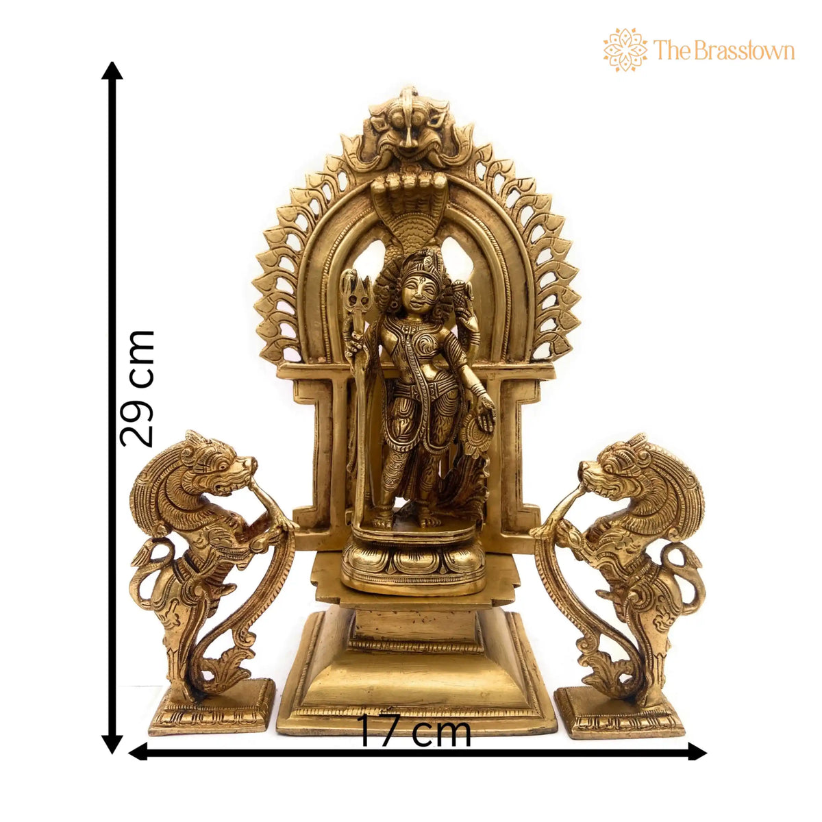 Brass Ardhanarishvara Idols With Two Yali And Prabhavali – Handcrafted Ardhnarishwar Statue, Ardhnari, Lord Shiva And Parwathi Silai 11.5 Inch 5