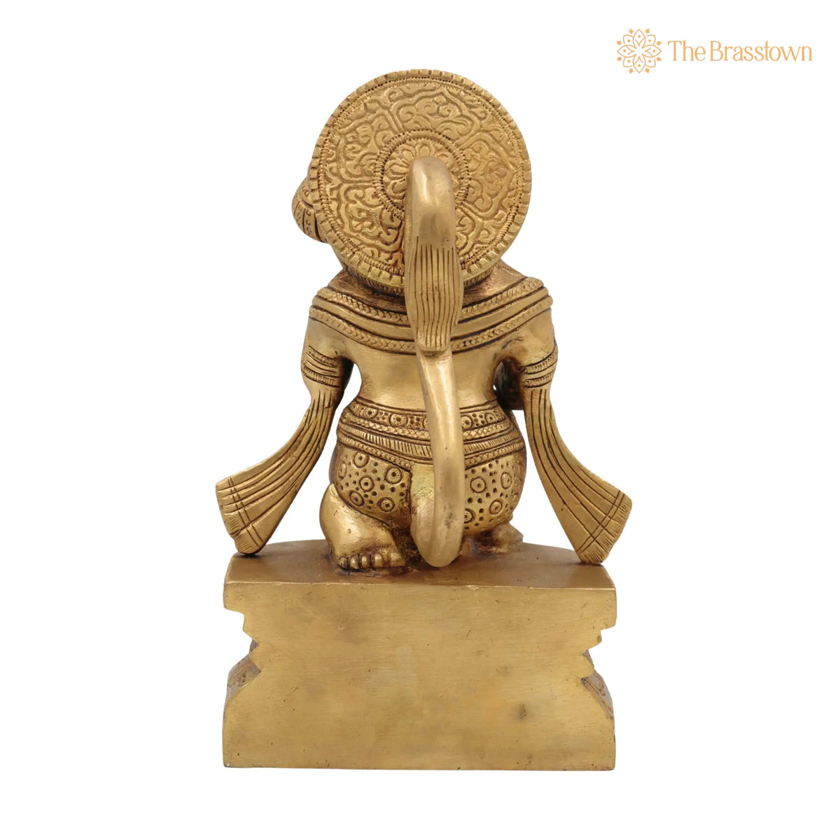 Handcrafted Brass Hanuman Idol – Maruti, Bajrang Bali, Anjaneya, Pavanputra, Mahavira Murti for Home Temple, Puja &amp; Gifts 8 Inch 4