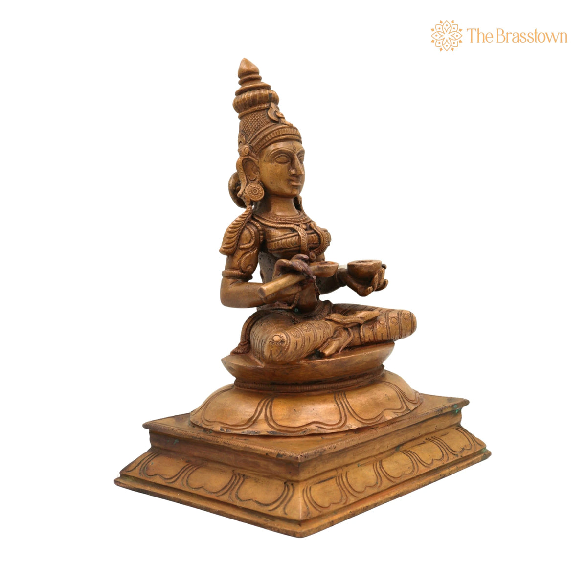 Bronze Goddess Annapurna Devi Idol – Handcrafted Panchaloha Annapoorna Ji Ki Murti, Annapoorani Annapurni Annapurani Annaporna Statue 9.5 Inch 3