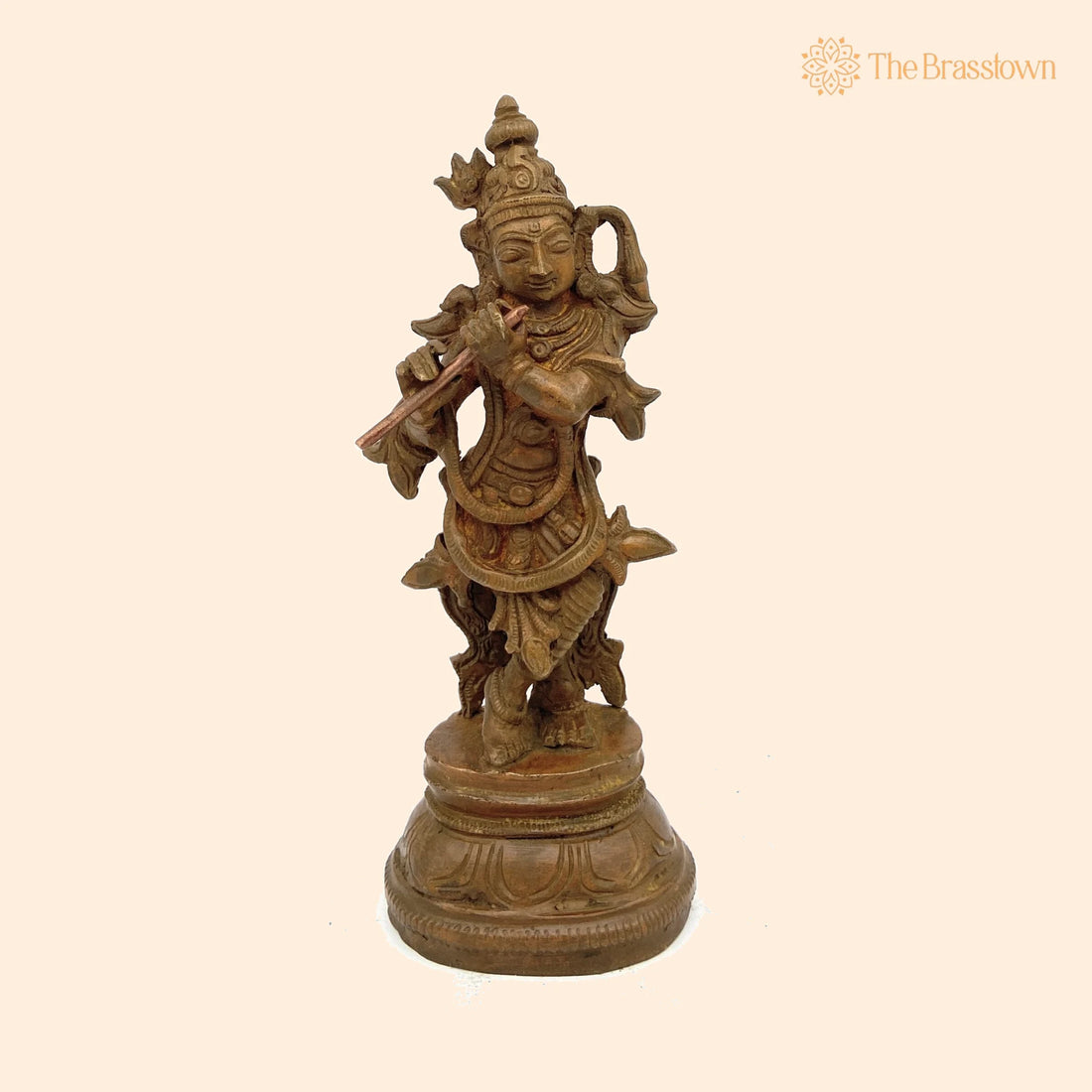 Handcrafted Bronze Panchaloha Lord Krishna Idol – Chola Art Gopal, Govinda, Kanhaiya, Kanha, Banke Bihari, Bal Gopal 6 Inch 1