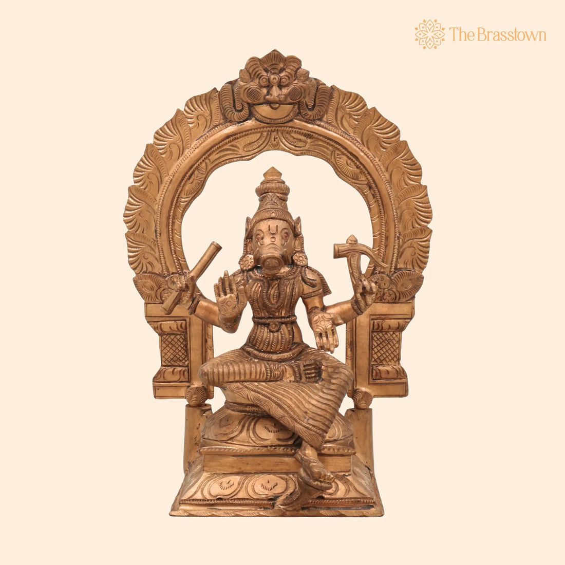 Handmade Panchaloha Bronze Varahi Amman – Chola Art Varahi Devi for Puja, Home Mandir &amp; Décor 9.5 Inch 1