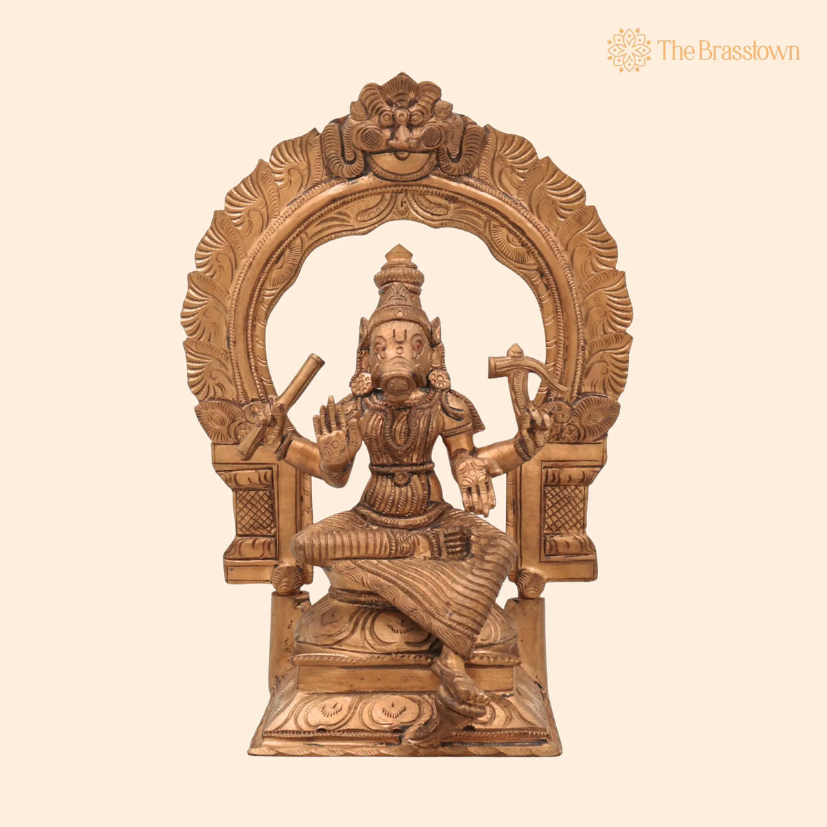 Handmade Panchaloha Bronze Varahi Amman – Chola Art Varahi Devi for Puja, Home Mandir &amp; Décor 9.5 Inch 1