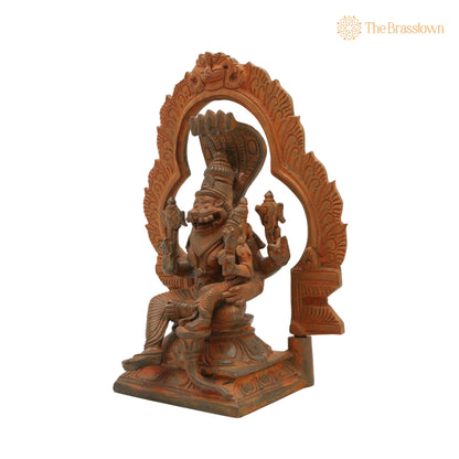 Handcrafted Bronze Panchaloha Lakshmi Narasimha Swamy Idol – Yoga Narasimha, Ugra Narasimha for Puja, Home Mandir &amp; Décor 7.5 Inch 3