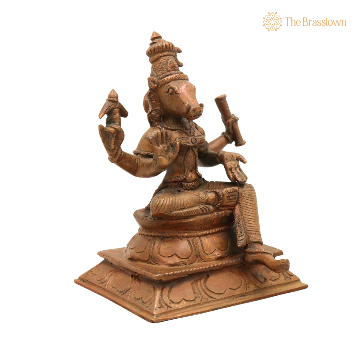 Handcrafted Bronze Panchaloha Varahi Devi Idol – Chola Art Varahi Amman, Ashta Matrika Barahi Mata Temple Sculpture 6 Inch 2