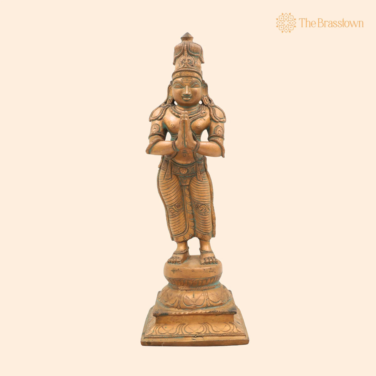 Handcrafted Bronze Sundaran Murugan Idol – Panchaloha Lord Kartikeya Skanda Subramanya Swamy Statue in Chola Art for Pooja 13.5 Inch 1