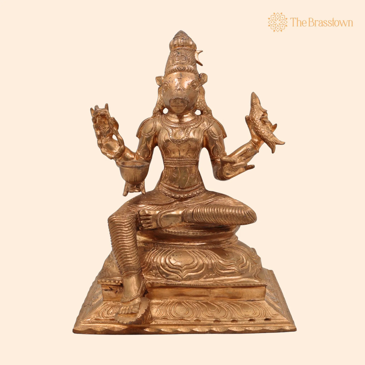 Handcrafted Bronze Varahi Devi Panchaloha Idol – Chola Art Varahi Amman, Ashta Matrika Varahi, Panchami Varahi 9 Inch 1