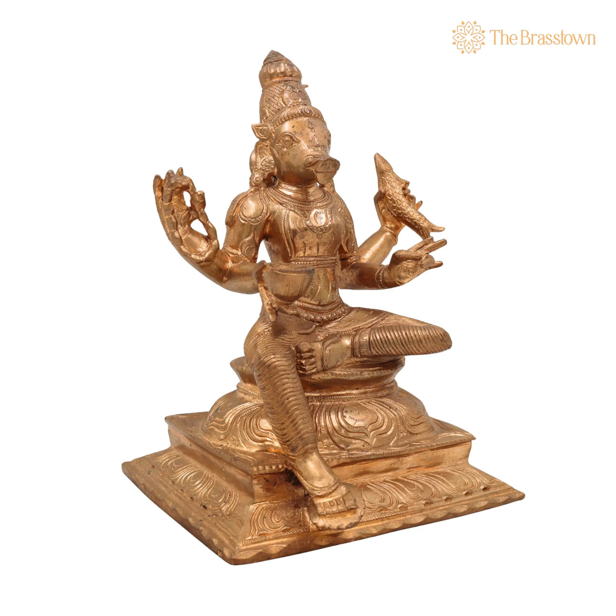 Handcrafted Bronze Varahi Devi Panchaloha Idol – Chola Art Varahi Amman, Ashta Matrika Varahi, Panchami Varahi 9 Inch 2