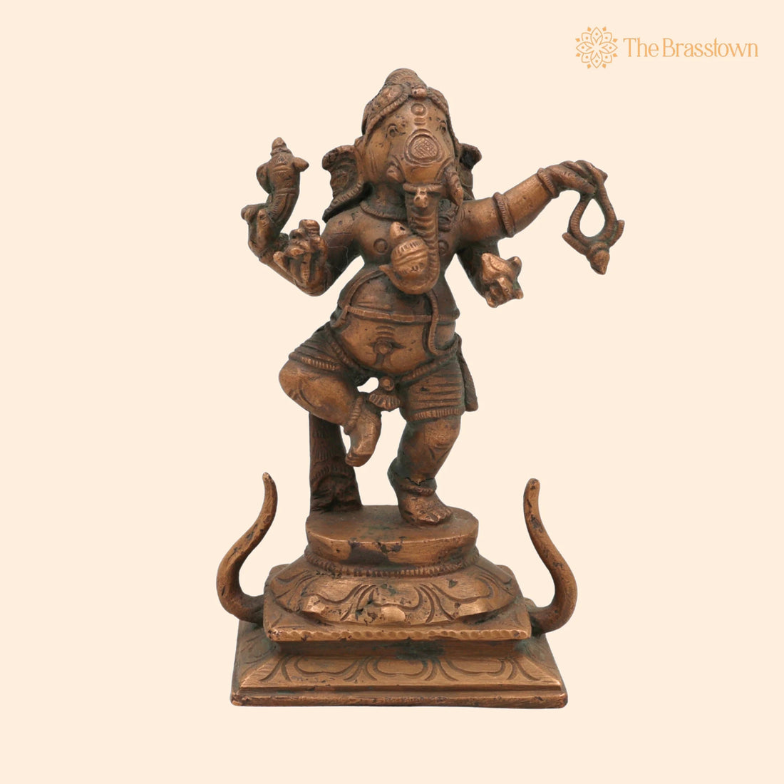 Handcrafted Panchaloha Bronze Ganesha Idol – Ganpati Vinayaka Ganapati Murti, Chola Art South Indian Statue for Pooja &amp; Home Décor 5 Inch 1