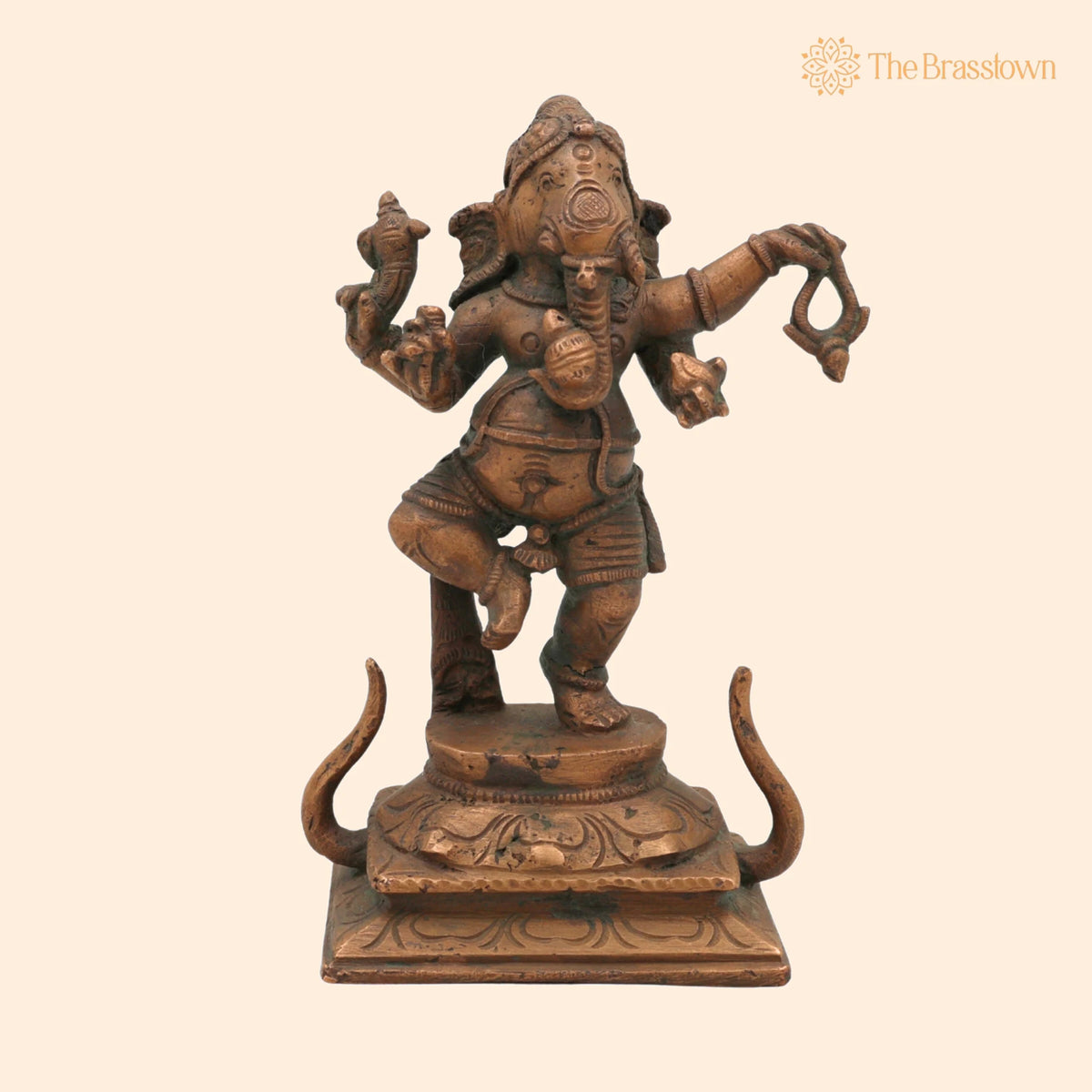 Handcrafted Panchaloha Bronze Ganesha Idol – Ganpati Vinayaka Ganapati Murti, Chola Art South Indian Statue for Pooja &amp; Home Décor 5 Inch 1