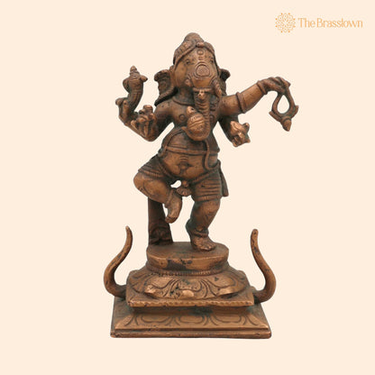 Handcrafted Panchaloha Bronze Ganesha Idol – Ganpati Vinayaka Ganapati Murti, Chola Art South Indian Statue for Pooja &amp; Home Décor 5 Inch 1