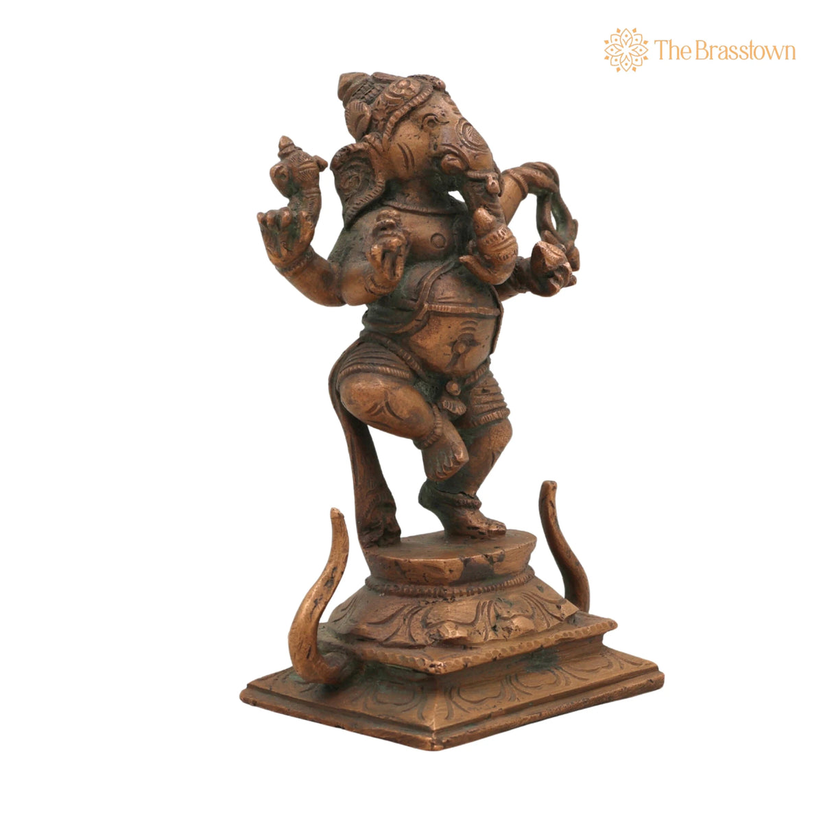 Handcrafted Panchaloha Bronze Ganesha Idol – Ganpati Vinayaka Ganapati Murti, Chola Art South Indian Statue for Pooja &amp; Home Décor 5 Inch 2