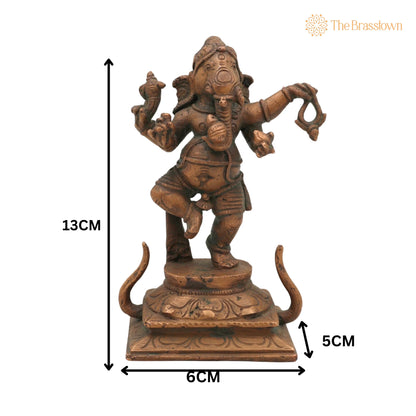 Handcrafted Panchaloha Bronze Ganesha Idol – Ganpati Vinayaka Ganapati Murti, Chola Art South Indian Statue for Pooja &amp; Home Décor 5 Inch 5