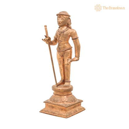 Handmade Swamimalai Murugan Idol in Bronze &amp; Panchaloha for Puja, Home Mandir &amp; Décor 6 Inch 3