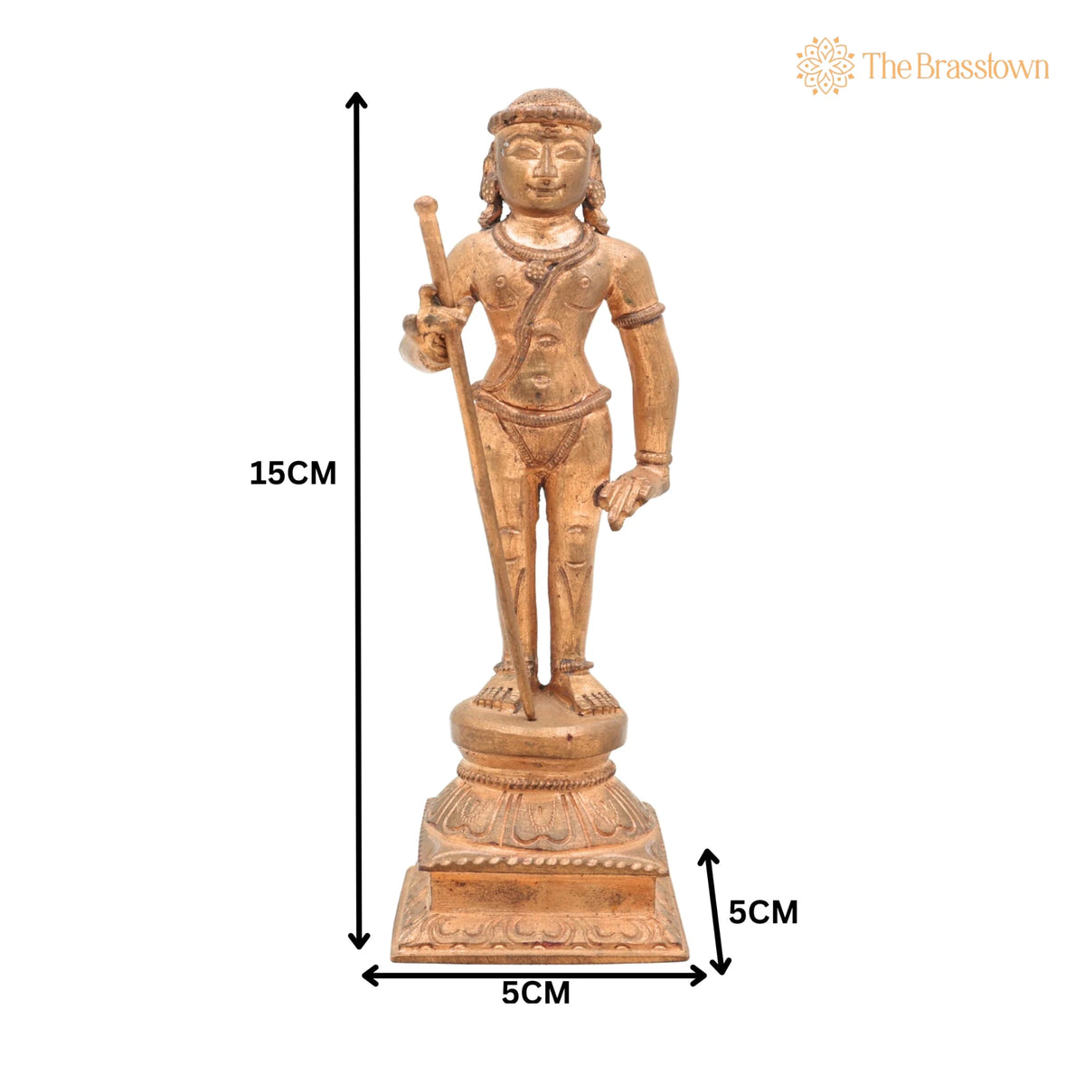 Handmade Swamimalai Murugan Idol in Bronze &amp; Panchaloha for Puja, Home Mandir &amp; Décor 6 Inch 5