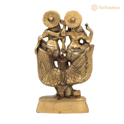 Brass Narayana Lakshmi Garuda Vahana Idol – Handcrafted Vishnu Lakshmi Garuda Murti, Narayana Lakshmi Garuda Vigraha 8 Inch 4