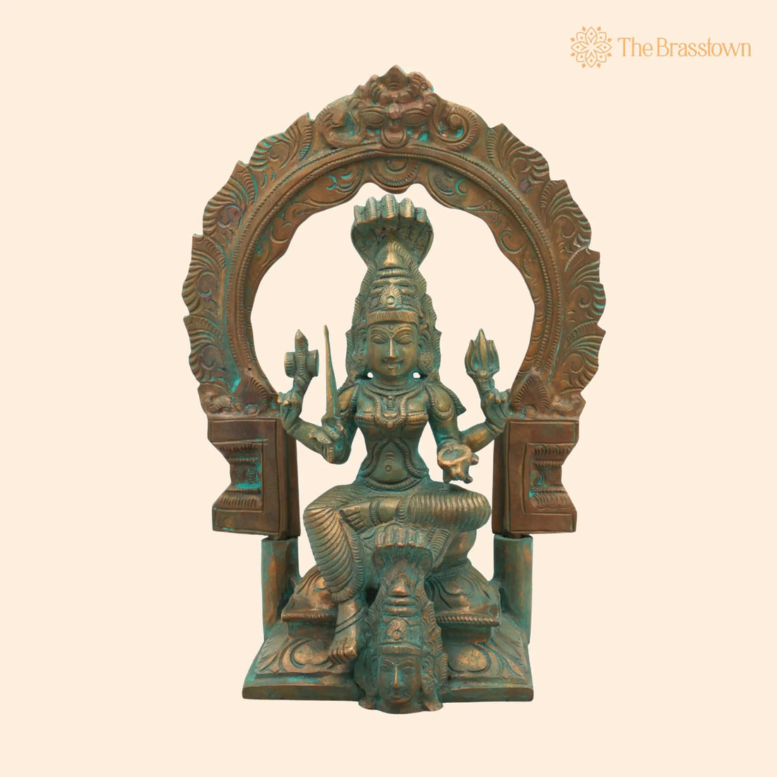 Handcrafted Bronze Panchaloha Mariamman Idol – South Indian Chola Art Maha Mariamman, Mariamma, Angalamman for Puja, Home Mandir &amp; Décor 9 Inch 1