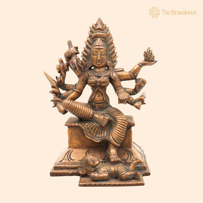 Handcrafted Bronze Panchaloha Mariamman Idol – Mari Amman / Mariamma / Maariamman Chola Art Temple Statue for Pooja 5.5 Inch 1