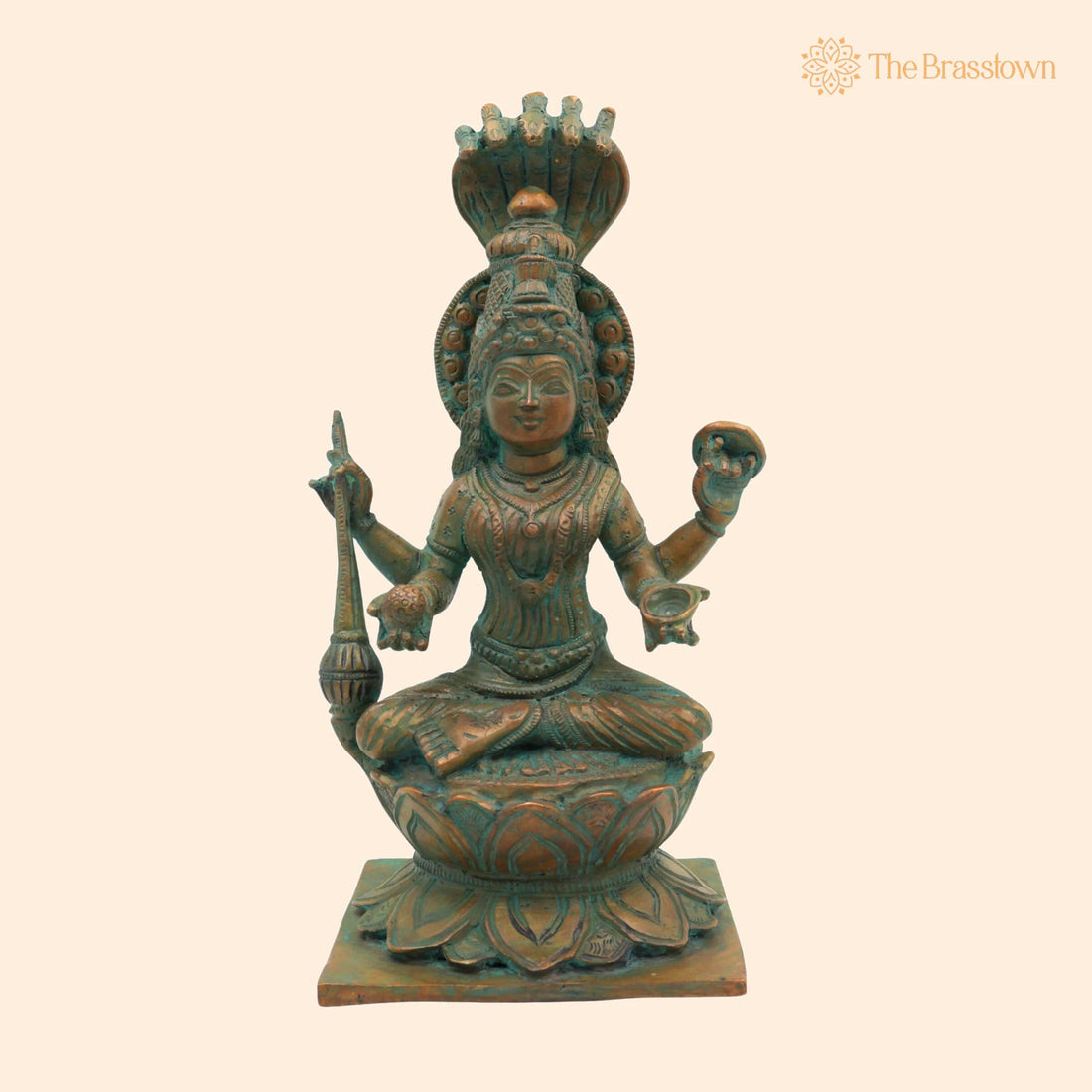 Handcrafted Bronze Panchaloha Mariamman Idol – Mariamma, Samayapuram Mariamman, Angalamman, Kula Deivam for Puja, Home Mandir &amp; Décor 9 Inch 1