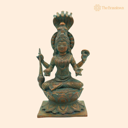 Handcrafted Bronze Panchaloha Mariamman Idol – Mariamma, Samayapuram Mariamman, Angalamman, Kula Deivam for Puja, Home Mandir &amp; Décor 9 Inch 1