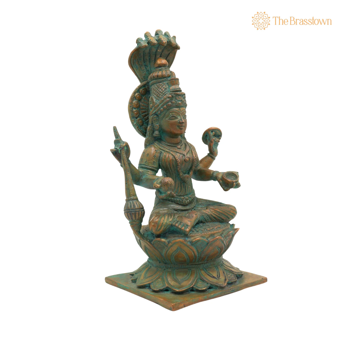 Handcrafted Bronze Panchaloha Mariamman Idol – Mariamma, Samayapuram Mariamman, Angalamman, Kula Deivam for Puja, Home Mandir &amp; Décor 9 Inch 2
