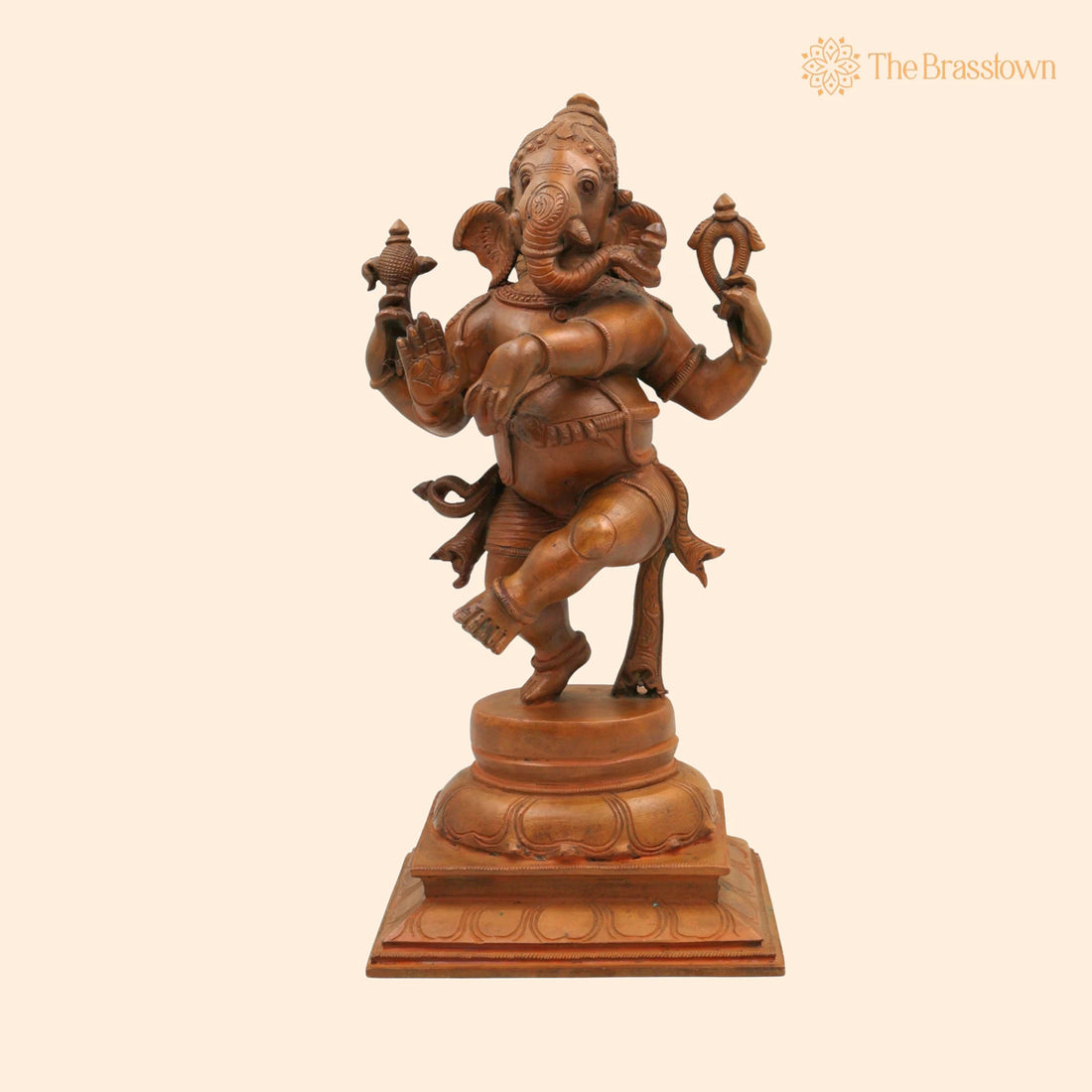 Handcrafted Panchaloha Bronze Ganesha Idol – Vinayaka Ganpati Murti, Chola Art Vighnaharta Sculpture for Home, Temple &amp; Gifting 12 Inch 1