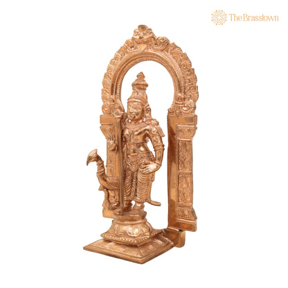 Handmade Panchaloha Karthikeya Murugan Idol – South Indian Lord Kumara Sculpture for Pooja &amp; Décor 11 Inch 3