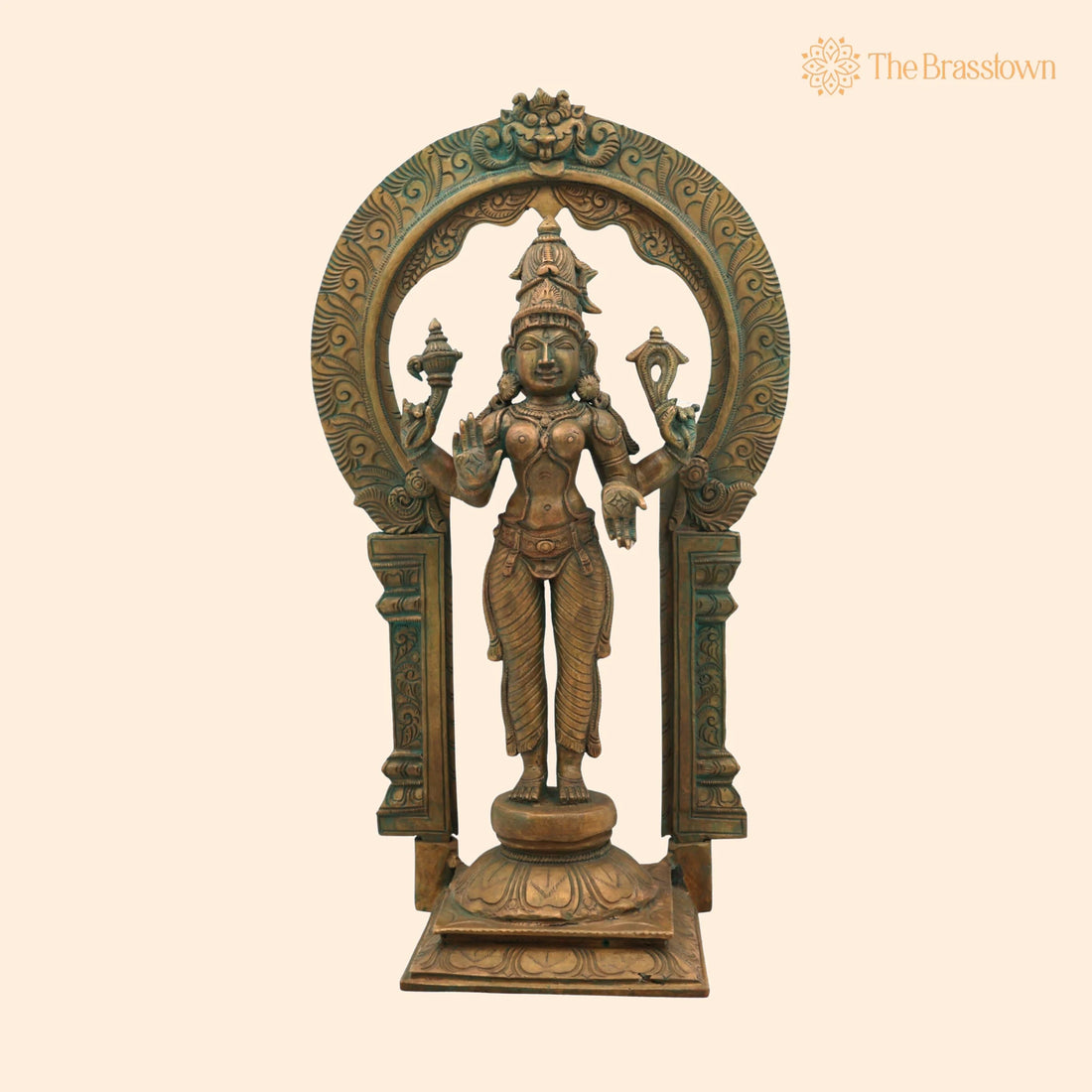 Handcrafted Panchaloha Parvati Idol in Bronze for Puja, Home Mandir &amp; Décor 15 Inch 1
