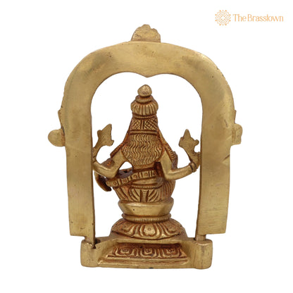Brass Narasimha Swamy Idol – Handcrafted Lord Narasingha Murti, Yoga Narasimha Vigraha, Nrisimha Deva Statue for Pooja Room, Home 5 Inch 4