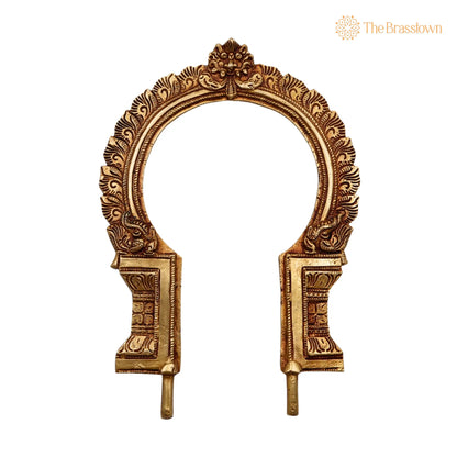 Brass Traditional Prabhavali Frame – Handcrafted Arch Wall Hanging for Temple, Home Décor, Prabhawali for Deity, Prabhaval 12 Inch 2