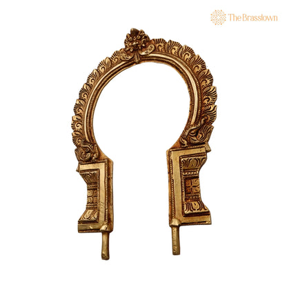 Brass Traditional Prabhavali Frame – Handcrafted Arch Wall Hanging for Temple, Home Décor, Prabhawali for Deity, Prabhaval 12 Inch 4