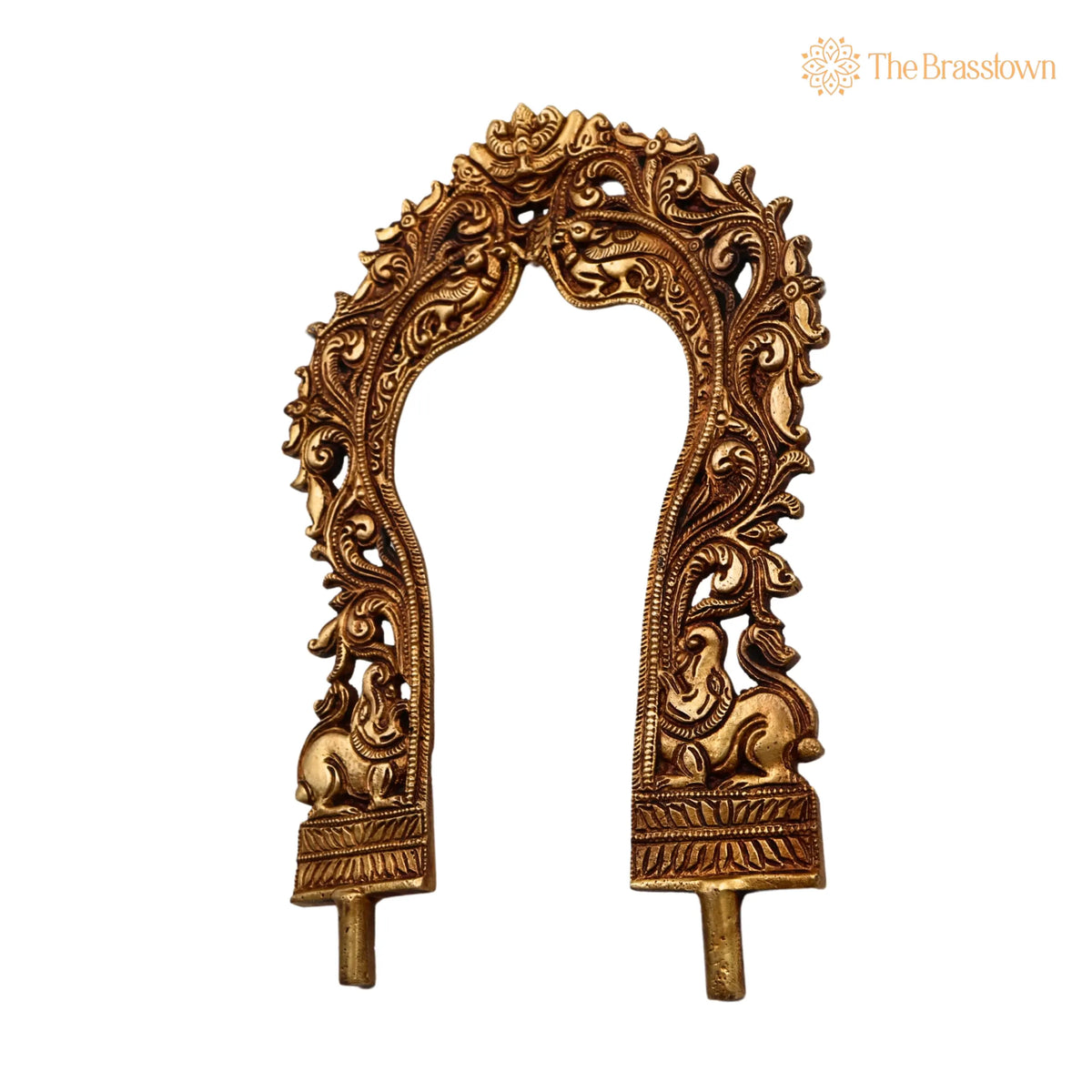 Brass Prabhavali Arch Frame for Temple – Handcrafted God Idol Backdrop Wall Hanging, Prabhawali for Home Décor &amp; Pooja Mandir 12 Inch 4